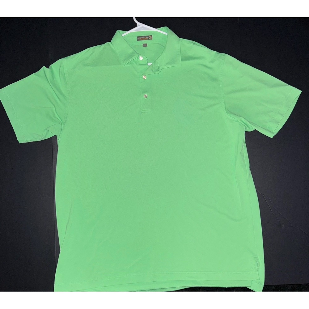 Men's XL Peter Millar Summer Comfort Polo Shirt Green Short Sleeve Collared